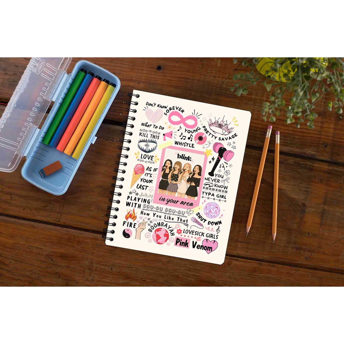 black pink blink notebook notepad diary buy online india the banyan tee tbt unruled song k pop jennie lisa jisoo rose