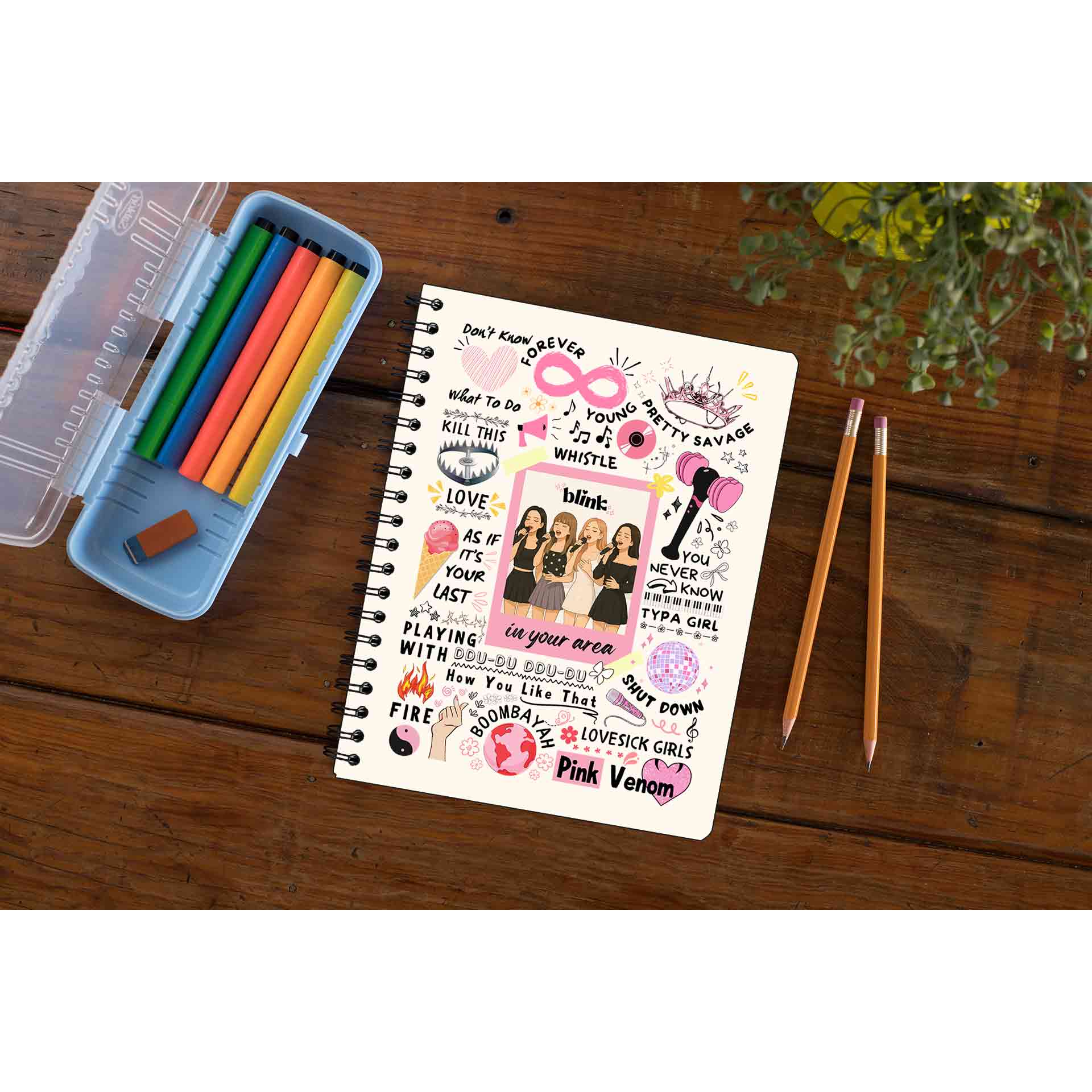black pink blink notebook notepad diary buy online india the banyan tee tbt unruled song k pop jennie lisa jisoo rose