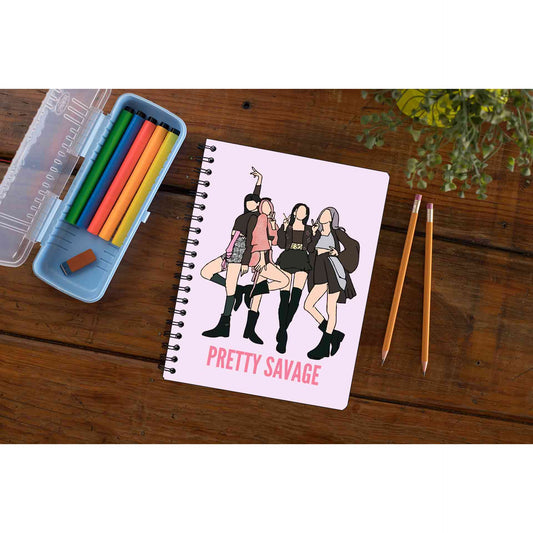 black pink pretty savage notebook notepad diary buy online india the banyan tee tbt unruled song k pop jennie lisa jisoo rose