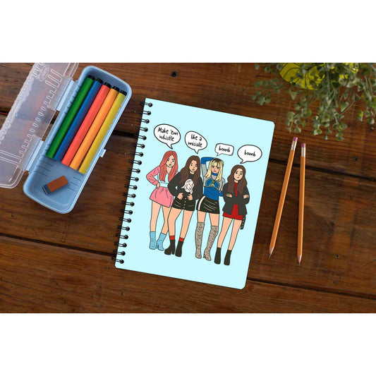 black pink whistle notebook notepad diary buy online india the banyan tee tbt unruled song k pop jennie lisa jisoo rose