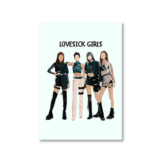black pink lovesick girls poster wall art buy online india the banyan tee tbt a4 song k pop jennie lisa jisoo rose