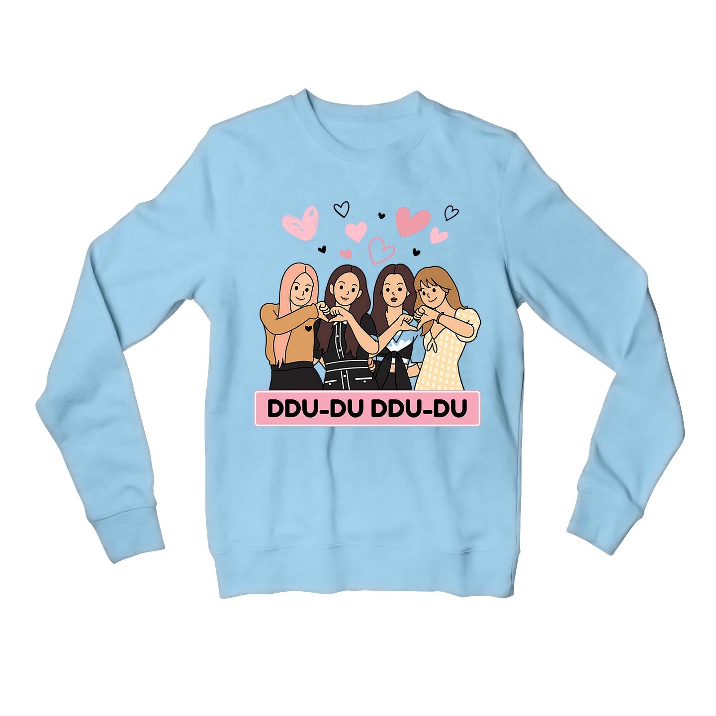 black pink ddu du ddu du du sweatshirt upper winterwear music band buy online india the banyan tee tbt men women girls boys unisex baby blue song k pop jennie lisa jisoo rose