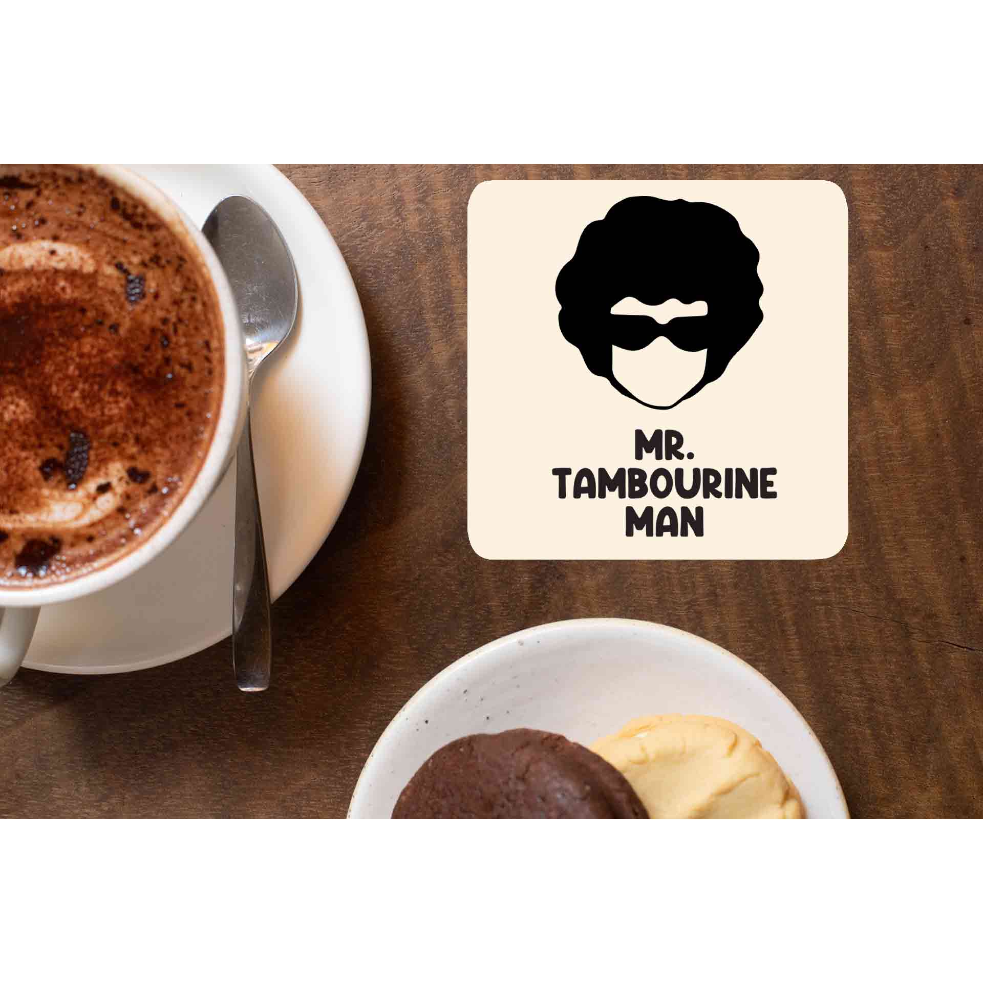 bob dylan mr. tambourine man coasters wooden table cups indian music band buy online india the banyan tee tbt men women girls boys unisex