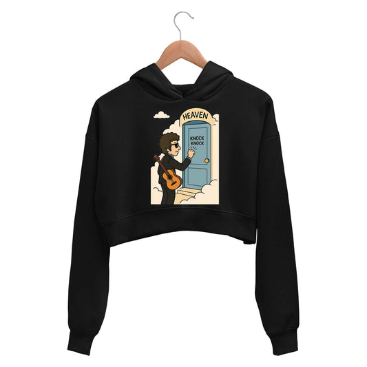 bob dylan heaven's door crop hoodie hooded sweatshirt upper winterwear music band buy online india the banyan tee tbt men women girls boys unisex black 