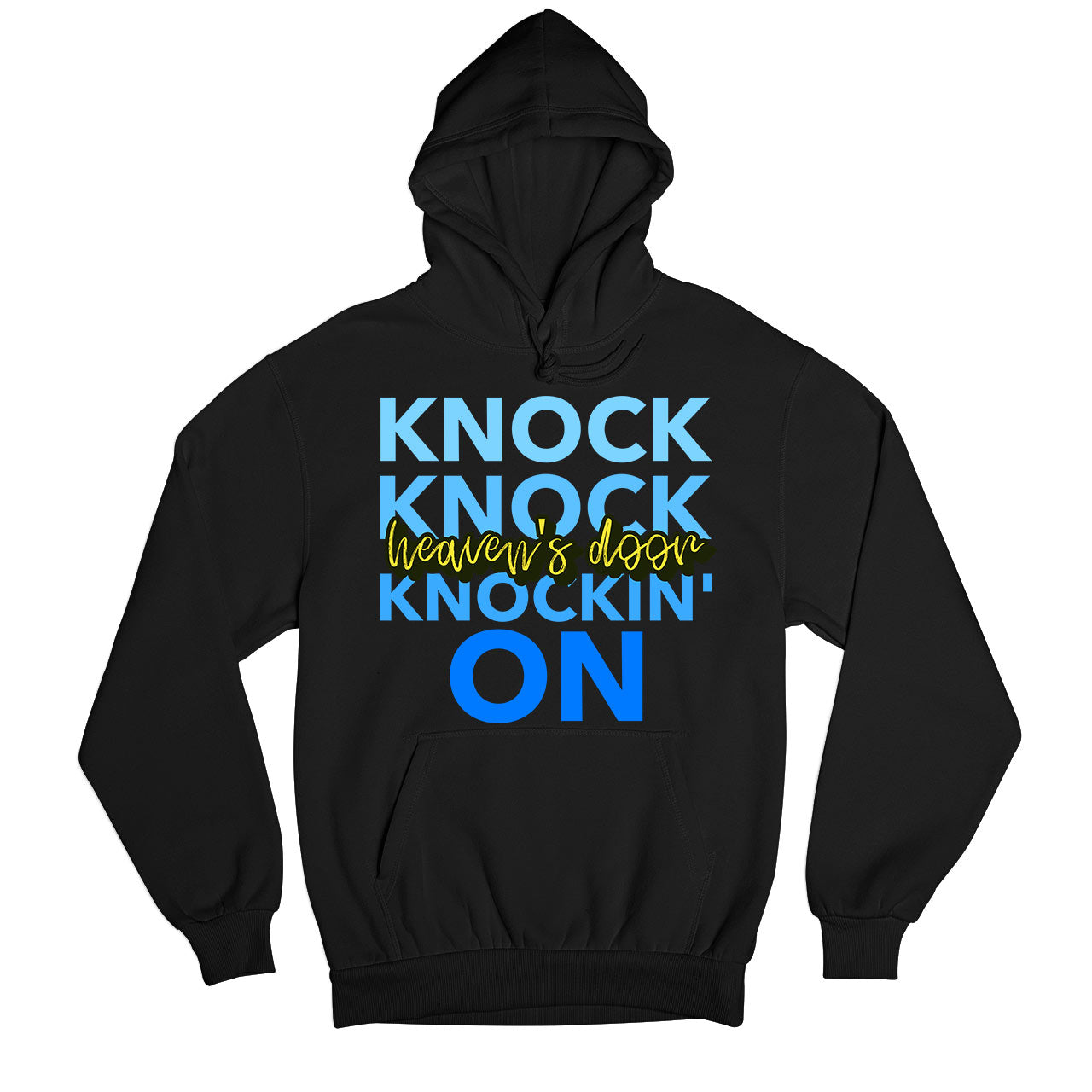 bob dylan knockin' on heaven's door hoodie hooded sweatshirt winterwear music band buy online india the banyan tee tbt men women girls boys unisex black