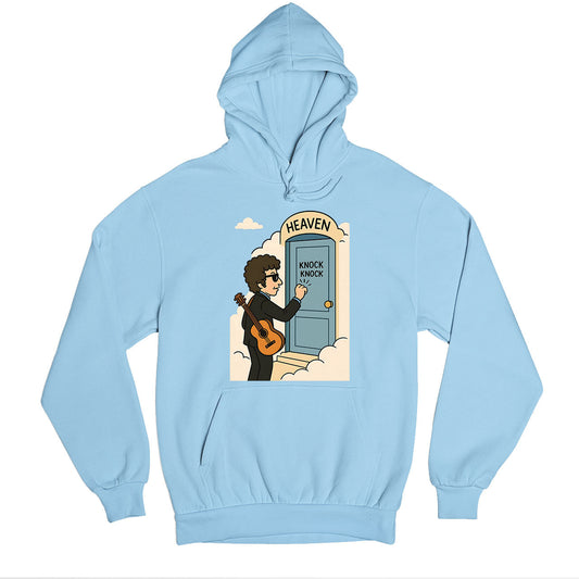 bob dylan heaven's door hoodie hooded sweatshirt winterwear music band buy online india the banyan tee tbt men women girls boys unisex baby blue
