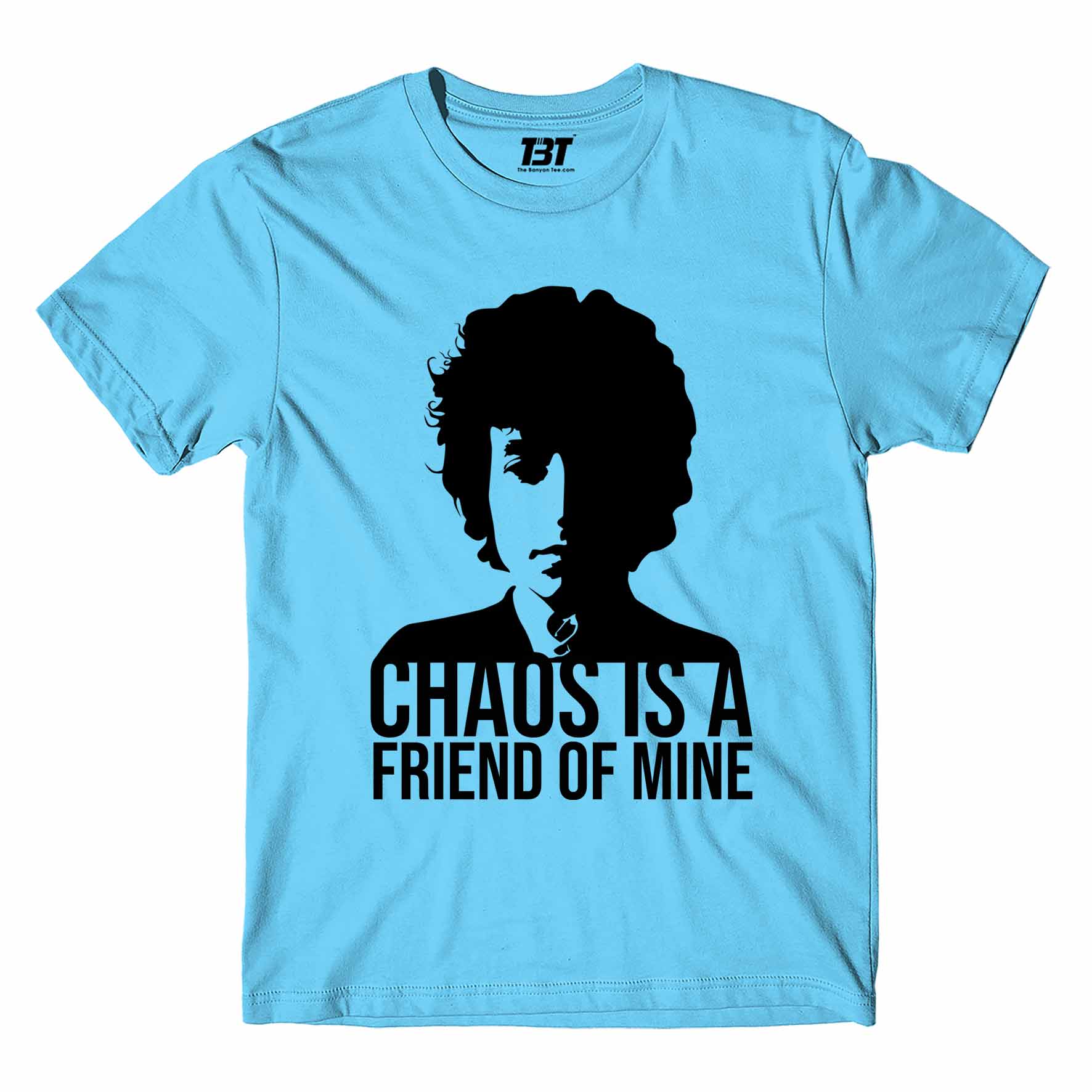 bob dylan chaos is a friend of mine t-shirt music band buy online india the banyan tee tbt men women girls boys unisex Sky Blue