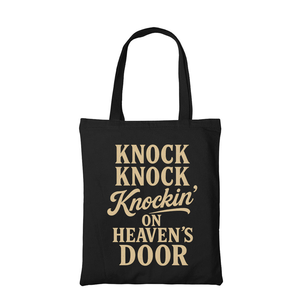 bob dylan knockin on heavens door tote bag hand printed cotton women men unisex