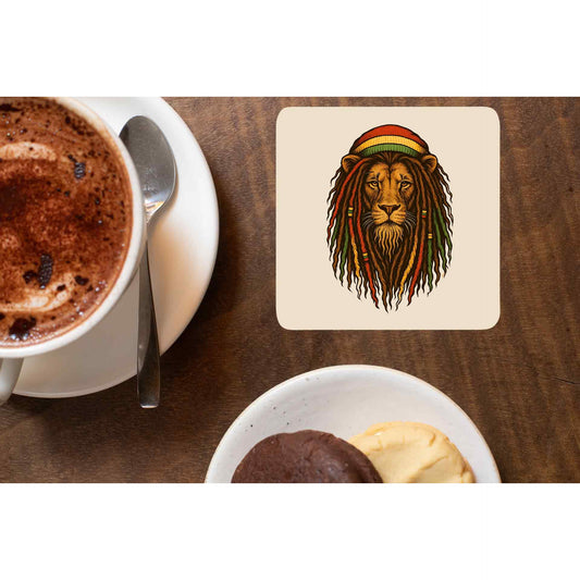 bob marley rasta lion coasters wooden table cups indian music band buy online india the banyan tee tbt men women girls boys unisex