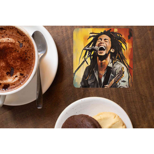 bob marley fan art coasters wooden table cups indian music band buy online india the banyan tee tbt men women girls boys unisex