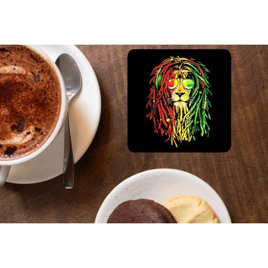 bob marley rasta lion coasters wooden table cups indian music band buy online india the banyan tee tbt men women girls boys unisex