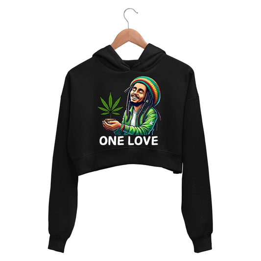bob marley the only love crop hoodie hooded sweatshirt upper winterwear music band buy online india the banyan tee tbt men women girls boys unisex black