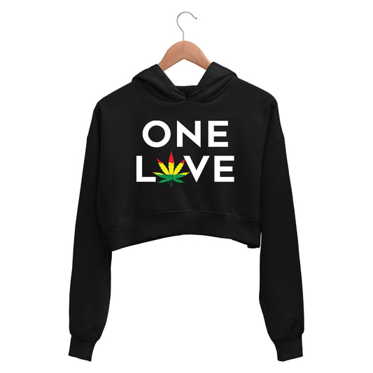bob marley one love crop hoodie hooded sweatshirt upper winterwear music band buy online india the banyan tee tbt men women girls boys unisex black