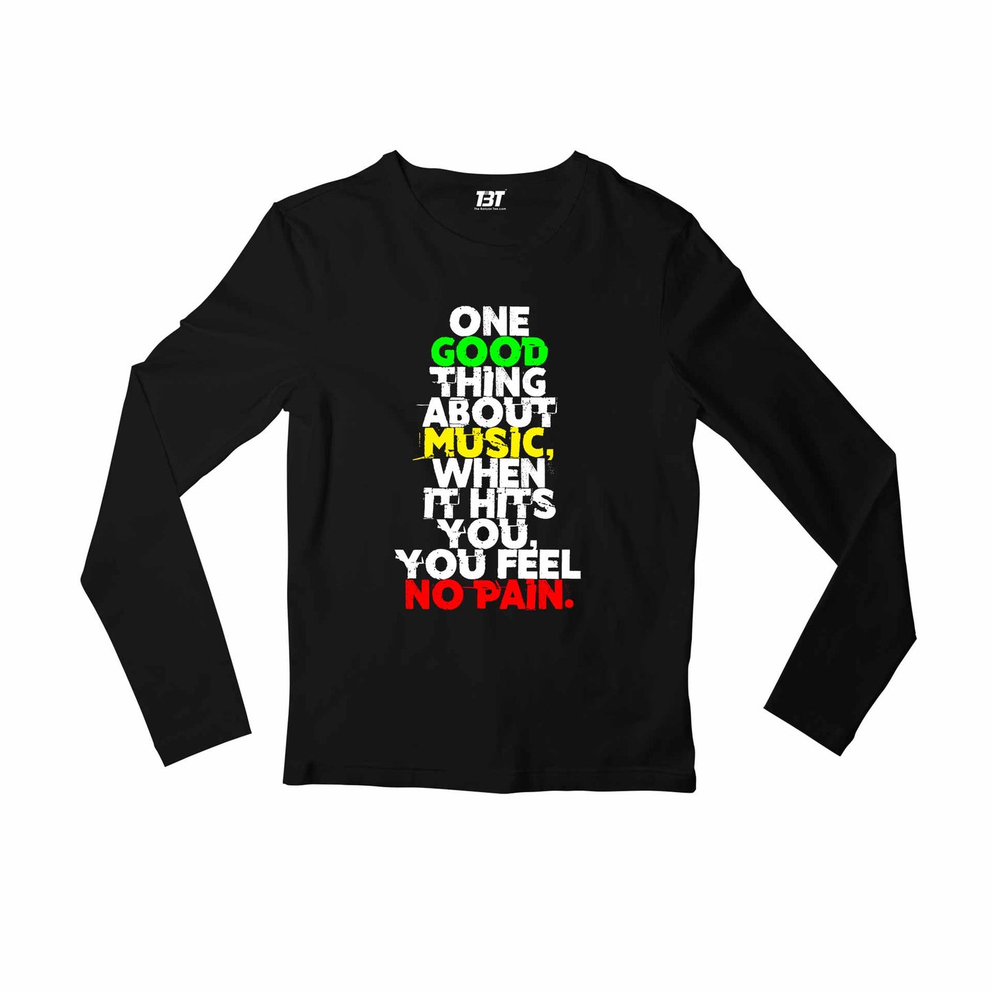 bob marley good thing about music full sleeves long sleeves music band buy online india the banyan tee tbt men women girls boys unisex black