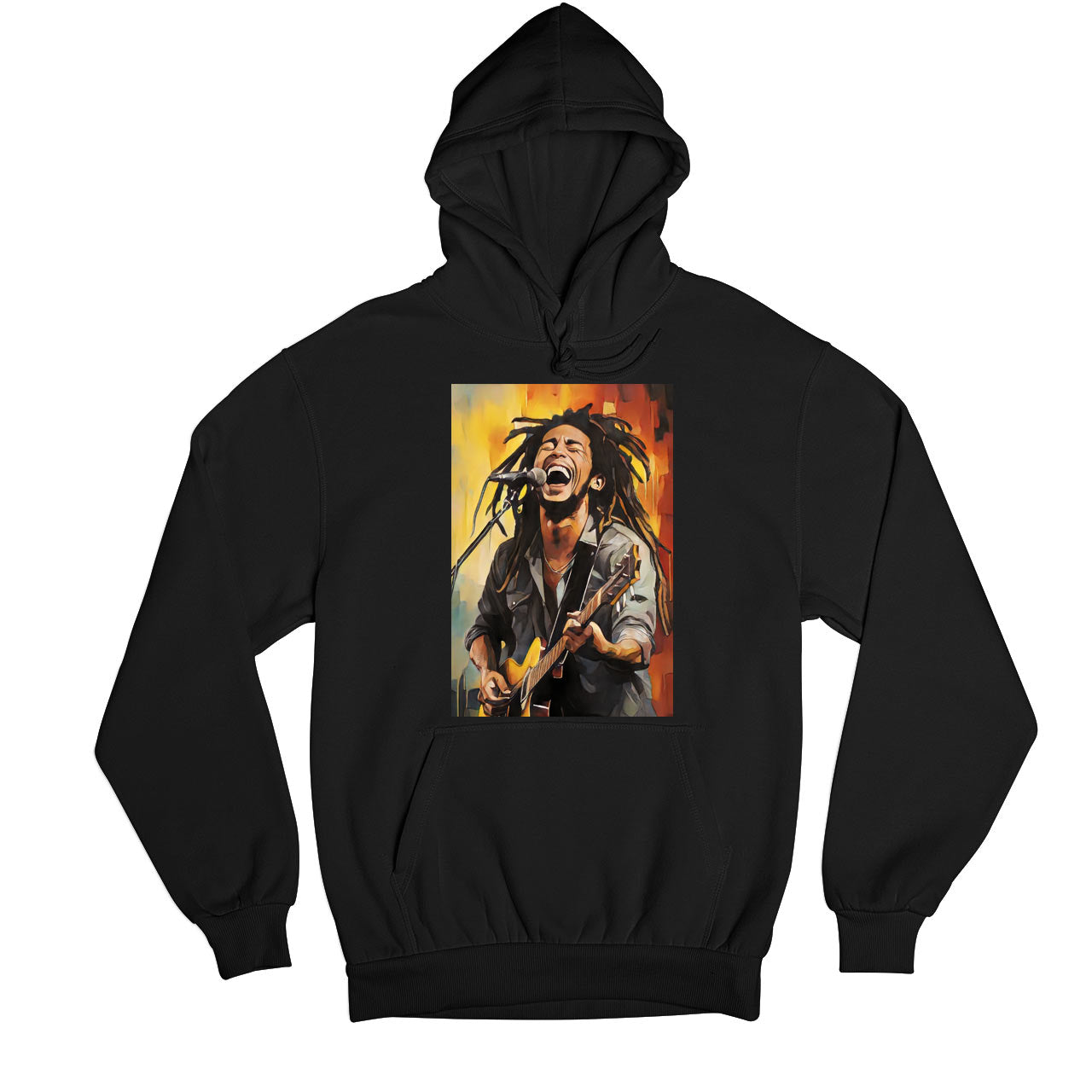 bob marley fan art hoodie hooded sweatshirt winterwear music band buy online india the banyan tee tbt men women girls boys unisex black