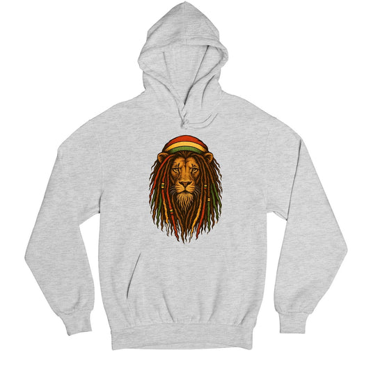 bob marley rasta lion hoodie hooded sweatshirt winterwear music band buy online india the banyan tee tbt men women girls boys unisex gray