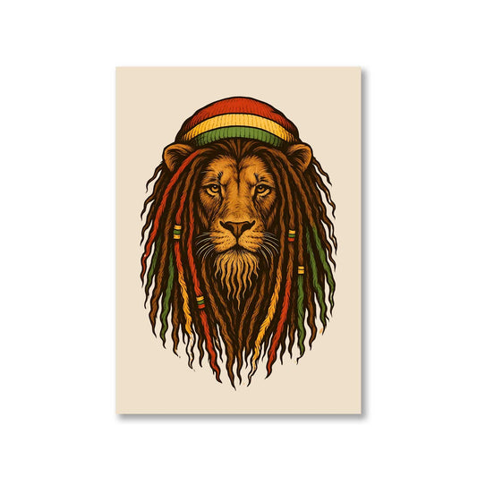 bob marley rasta lion poster wall art buy online india the banyan tee tbt a4