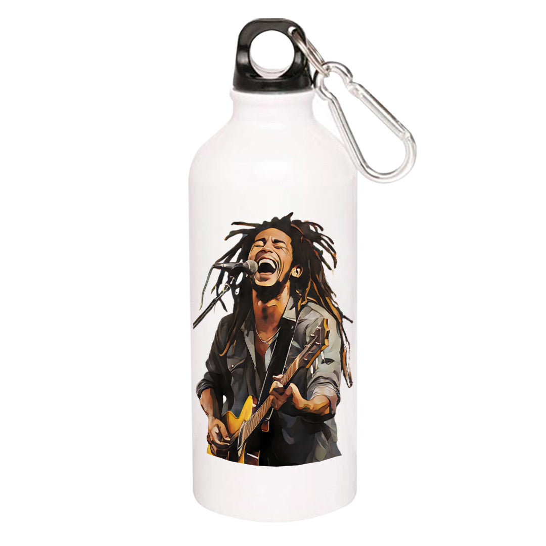 bob marley fan art sipper steel water bottle flask gym shaker music band buy online india the banyan tee tbt men women girls boys unisex