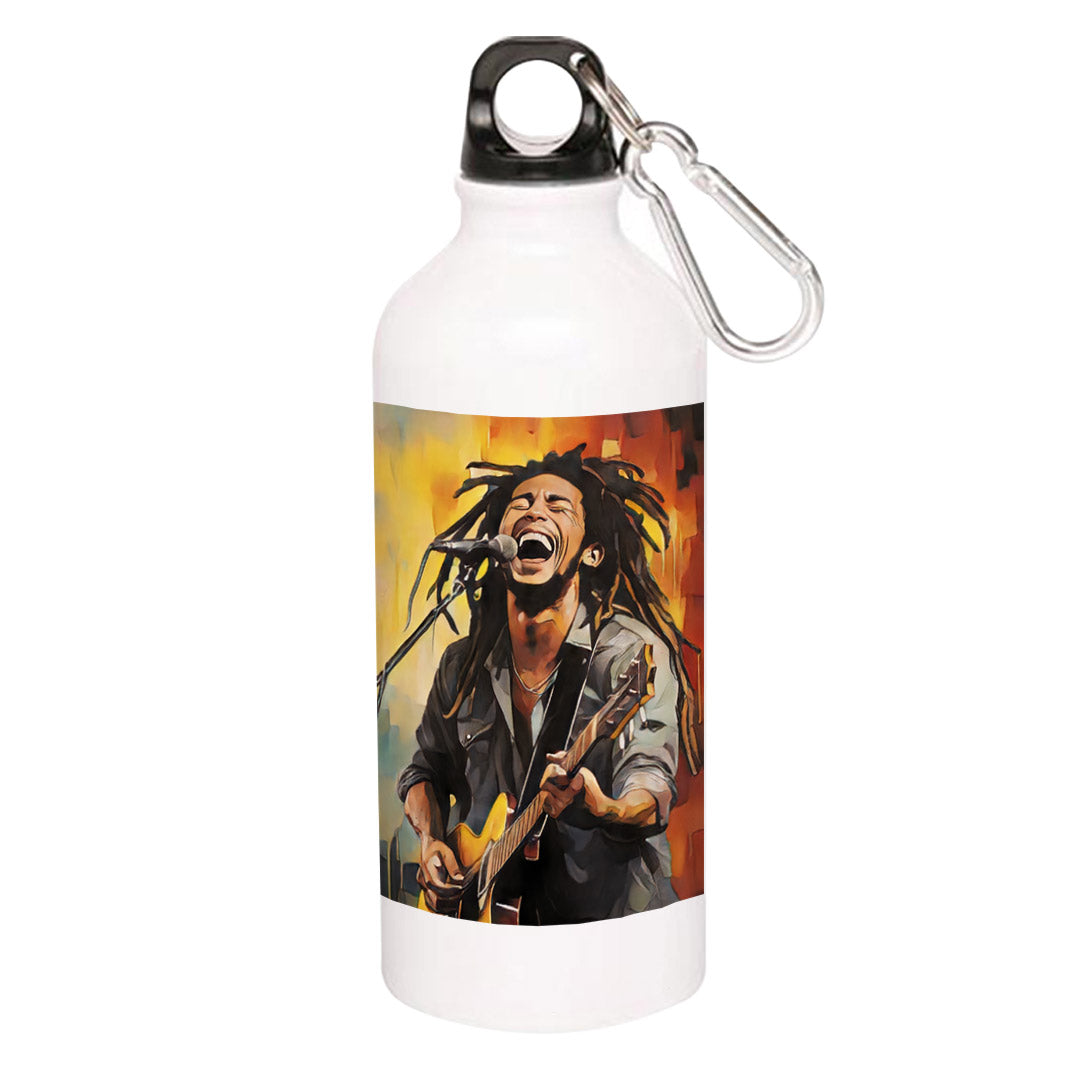 bob marley fan art sipper steel water bottle flask gym shaker music band buy online india the banyan tee tbt men women girls boys unisex