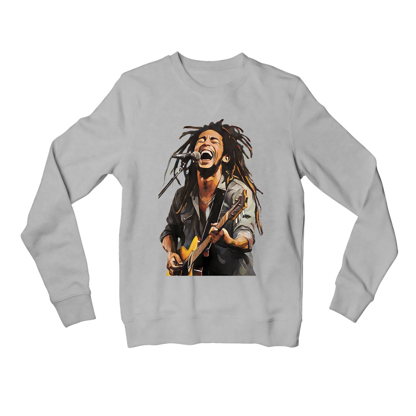 bob marley fan art sweatshirt upper winterwear music band buy online india the banyan tee tbt men women girls boys unisex gray