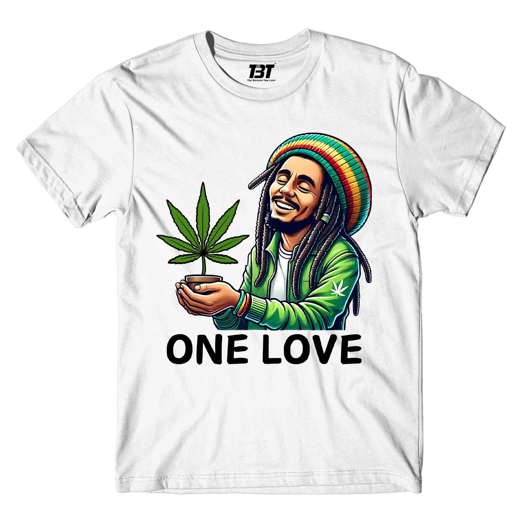 bob marley the only love t-shirt music band buy online india the banyan tee tbt men women girls boys unisex white