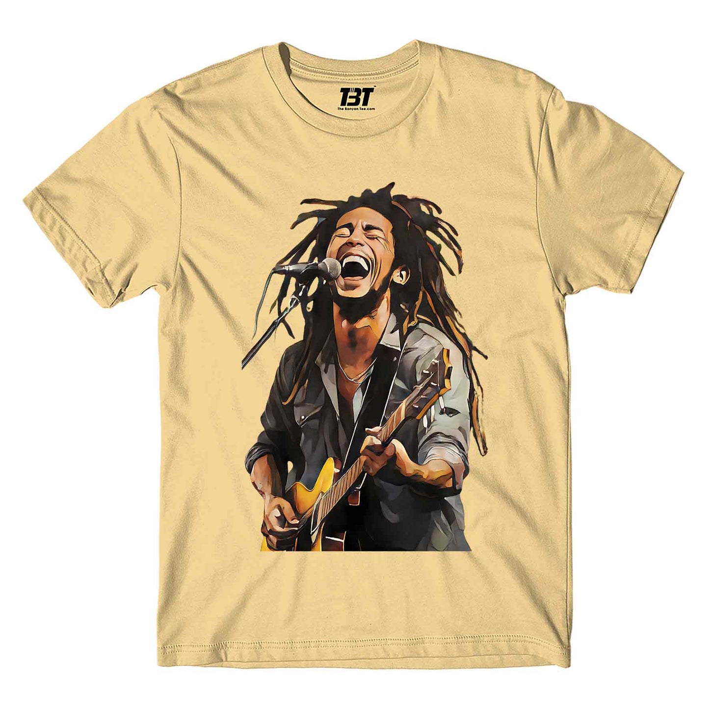 bob marley fan art lion t-shirt music band buy online india the banyan tee tbt men women girls boys unisex beige