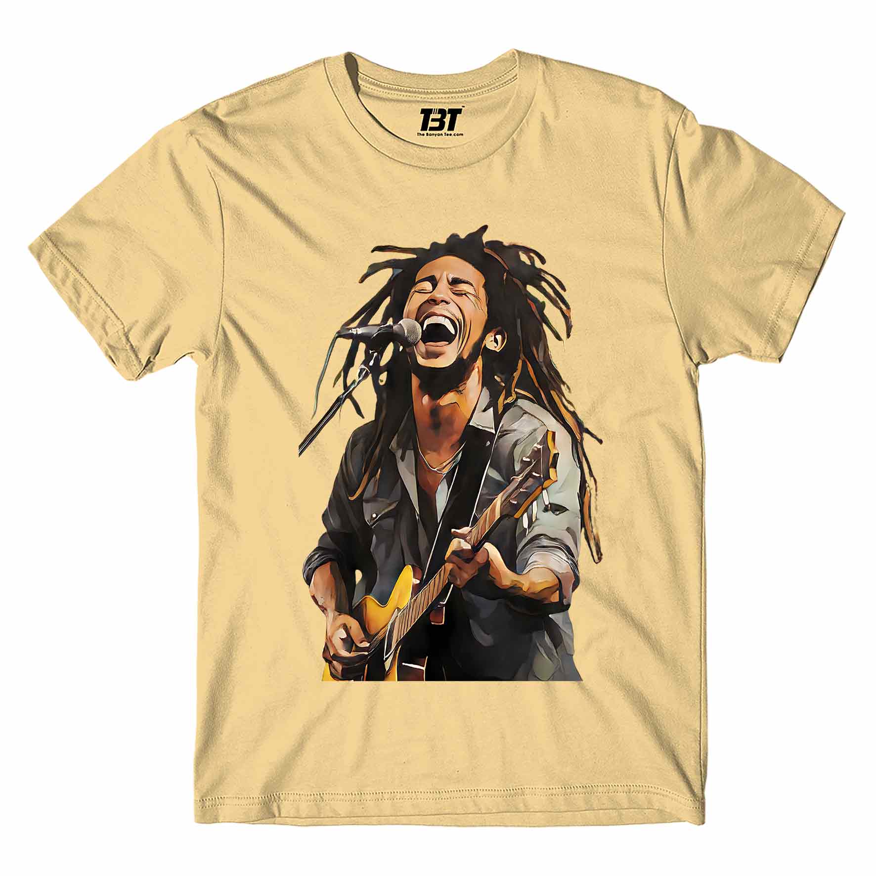 bob marley fan art lion t-shirt music band buy online india the banyan tee tbt men women girls boys unisex beige