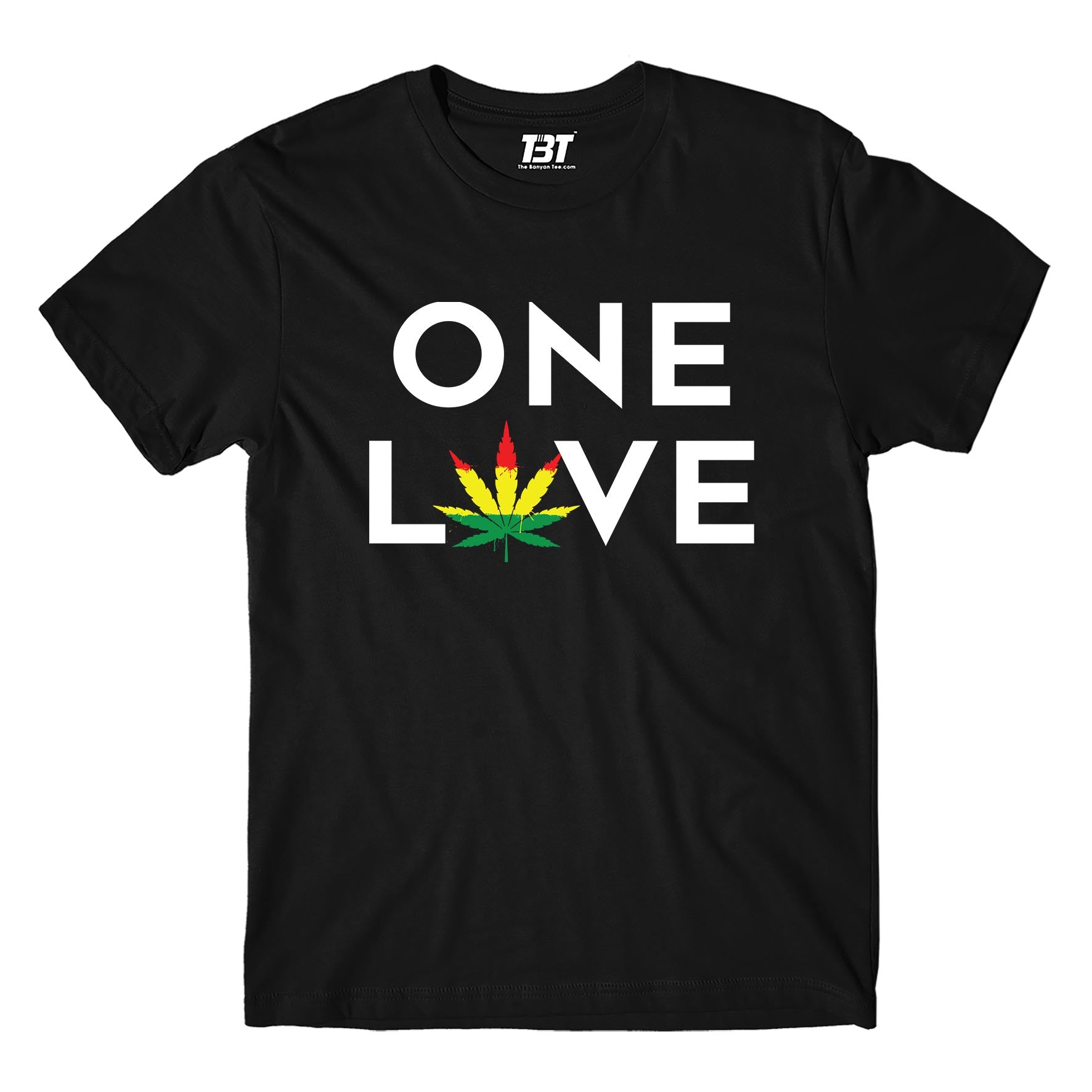 bob marley one love t-shirt music band buy online india the banyan tee tbt men women girls boys unisex black