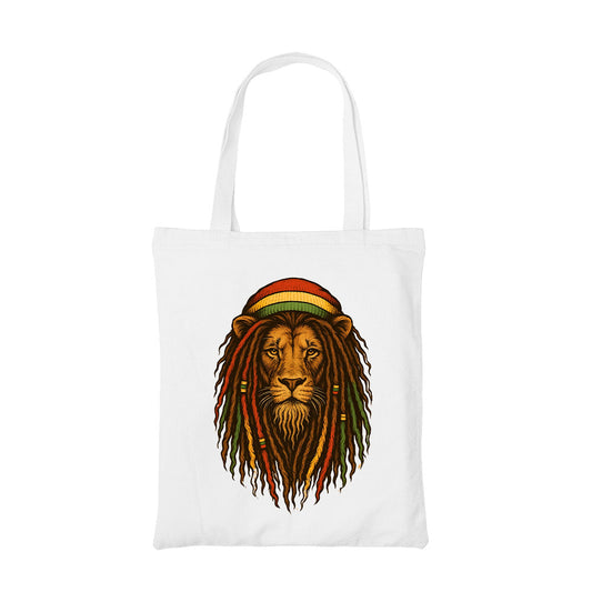 bob marley rasta lion tote bag hand printed cotton women men unisex
