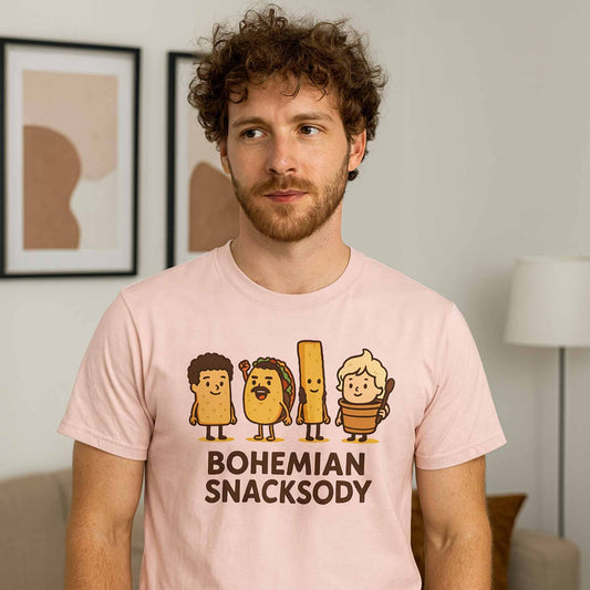 graphic bohemian snacksody t-shirt printed graphic stylish buy online india the banyan tee tbt men women girls boys unisex peach 