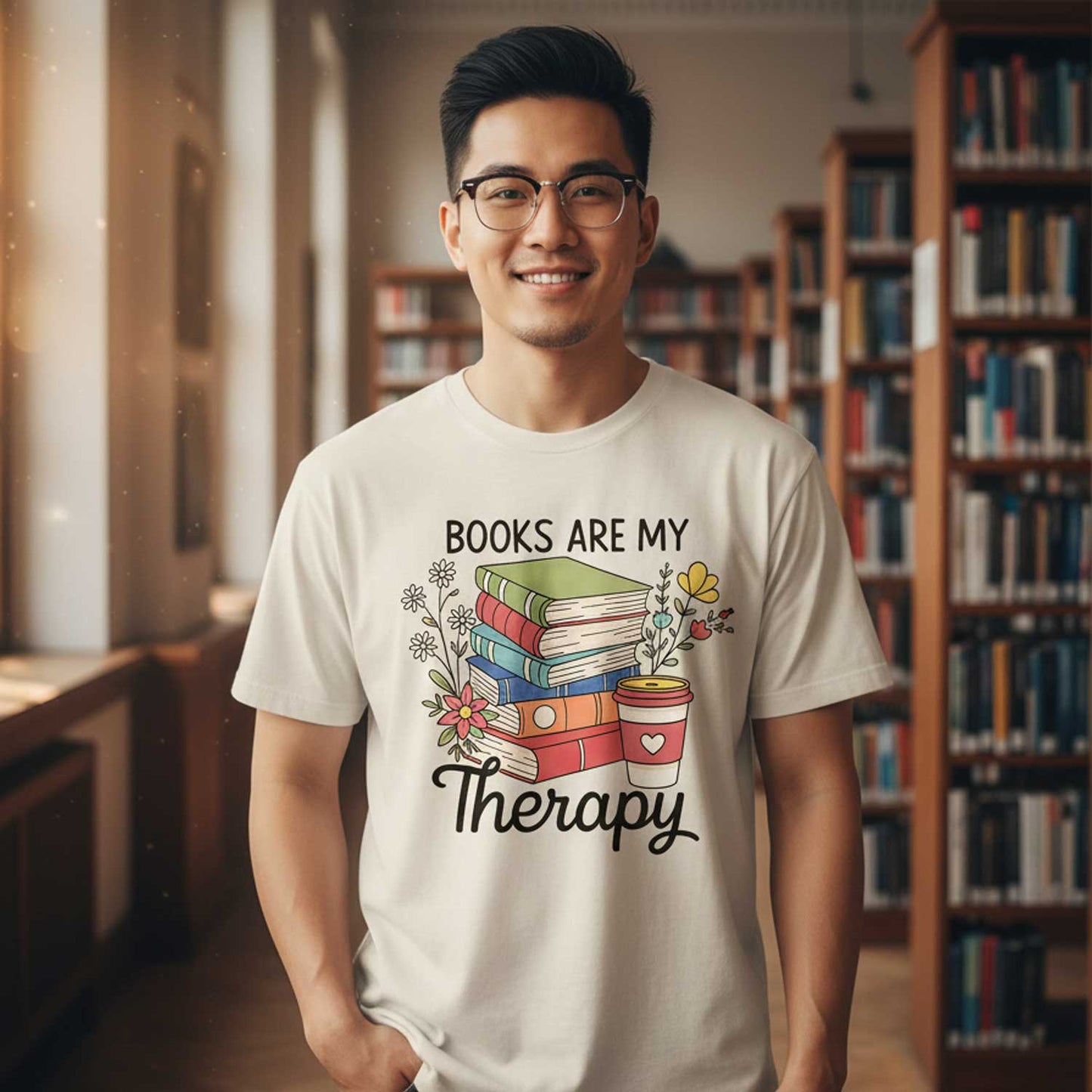 T shirt - Books Are My Therapy