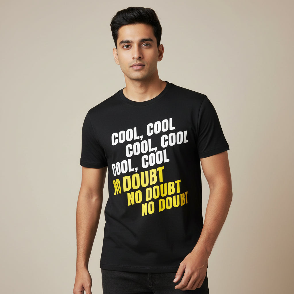 brooklyn nine-nine cool cool cool no doubt no doubt no doubt t-shirt buy online india the banyan tee tbt men women girls boys unisex black detective jake peralta terry charles boyle gina linetti andy samberg merchandise clothing acceessories