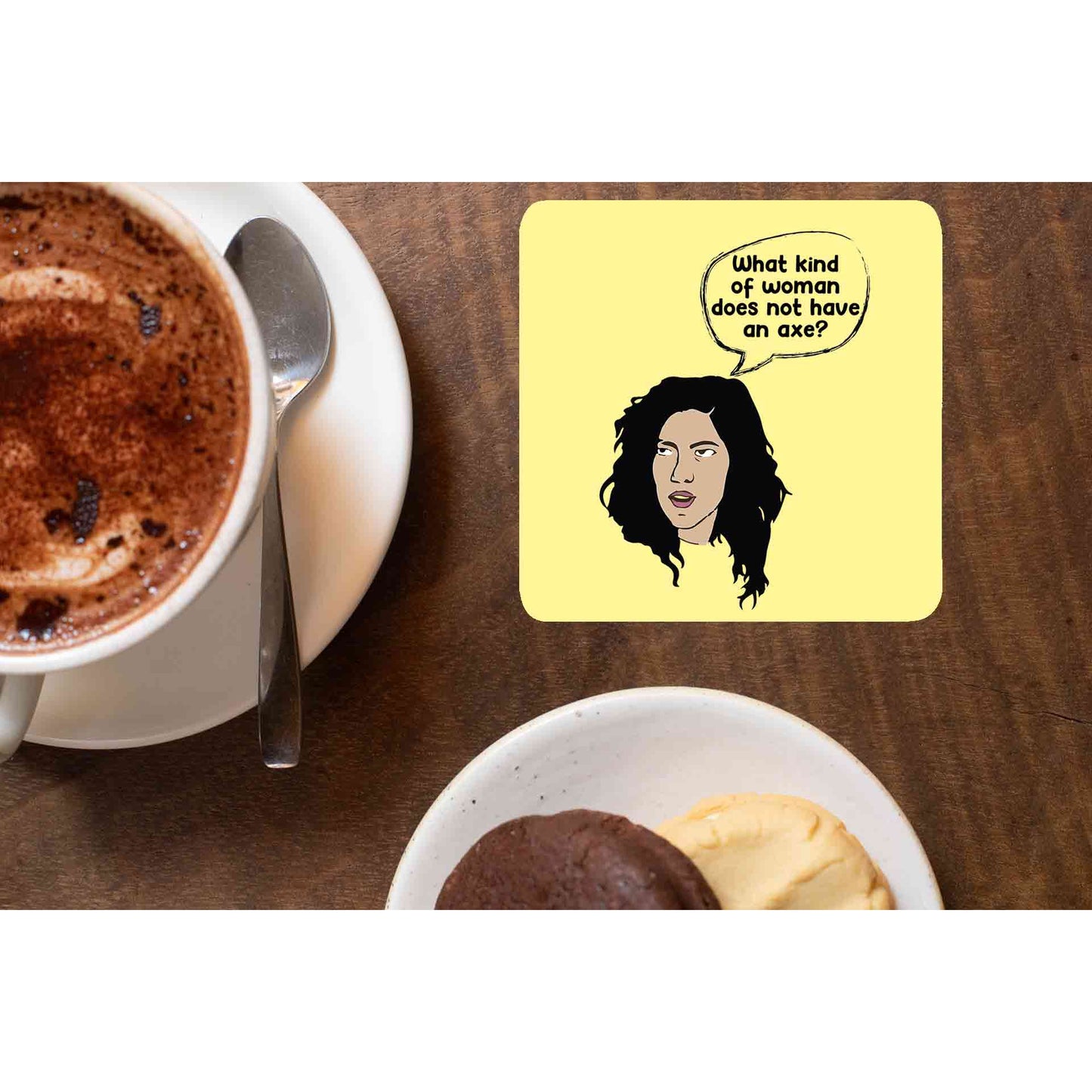 brooklyn nine-nine what kind of woman coasters wooden table cups indian tv & movies buy online india the banyan tee tbt men women girls boys unisex  stranger things eleven demogorgon shadow monster dustin quote vector art clothing accessories merchandise