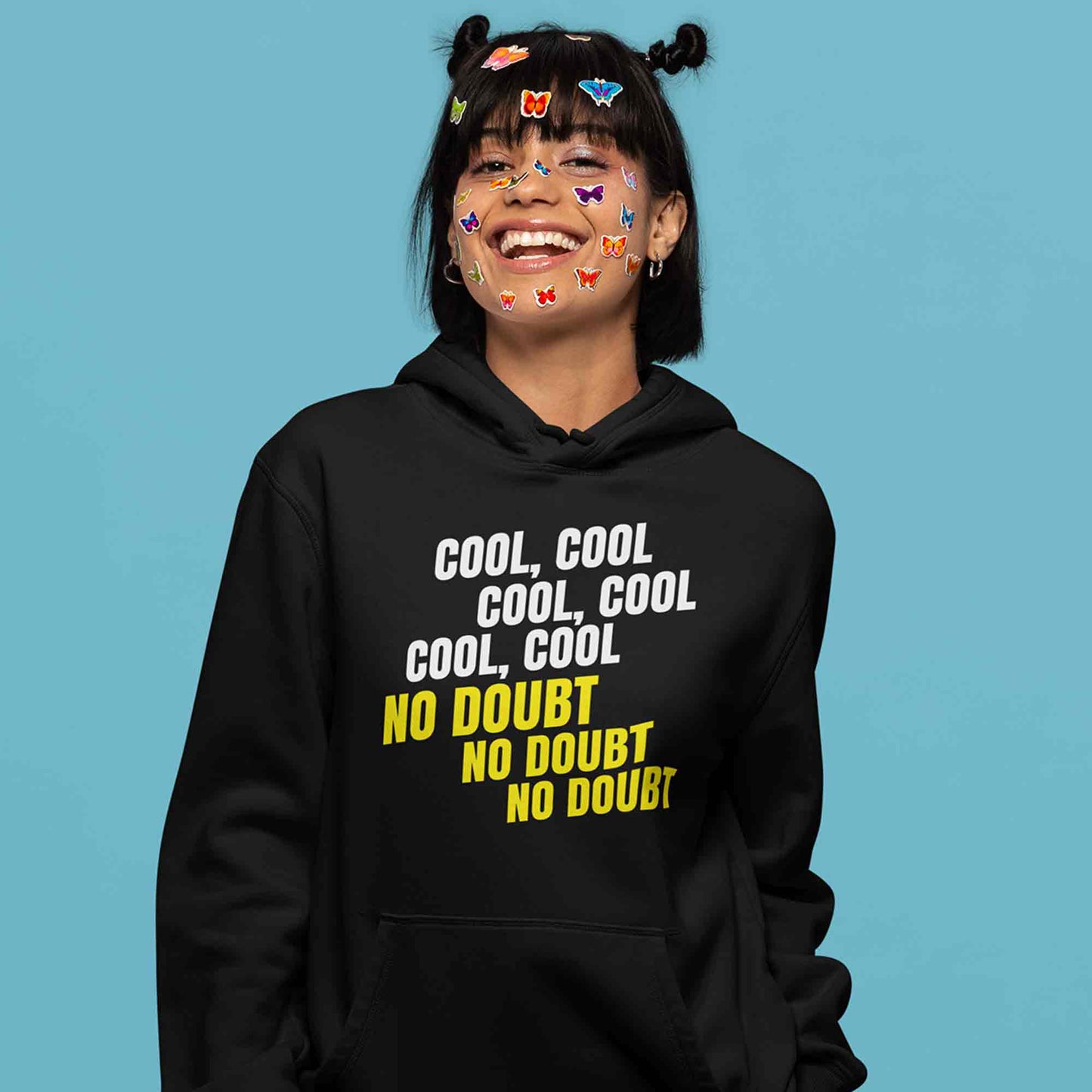 brooklyn nine-nine cool cool cool no doubt no doubt no doubt hoodie hooded sweatshirt winterwear buy online india the banyan tee tbt men women girls boys unisex black detective jake peralta terry charles boyle gina linetti andy samberg merchandise clothing acceessories