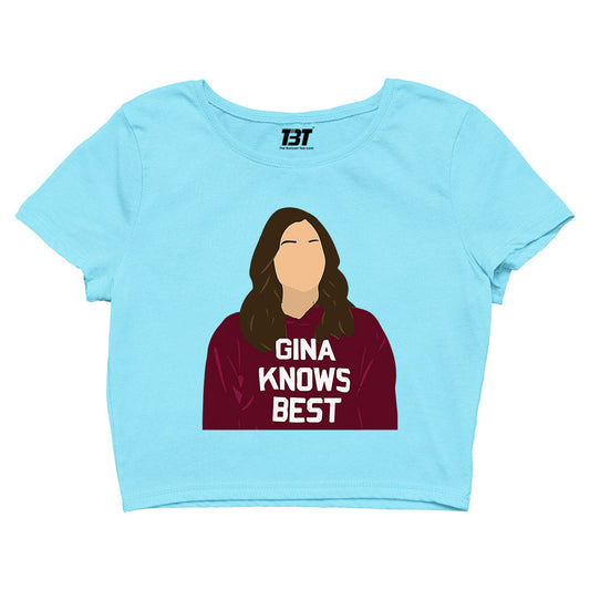 brooklyn nine-nine gina knows best crop top buy online india the banyan tee tbt men women girls boys unisex Sky Blue detective jake peralta terry charles boyle gina linetti andy samberg merchandise clothing acceessories