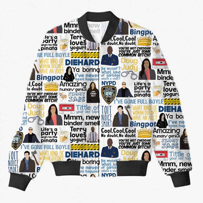 brooklyn nine nine aop all over printed bomber jacket winterwear