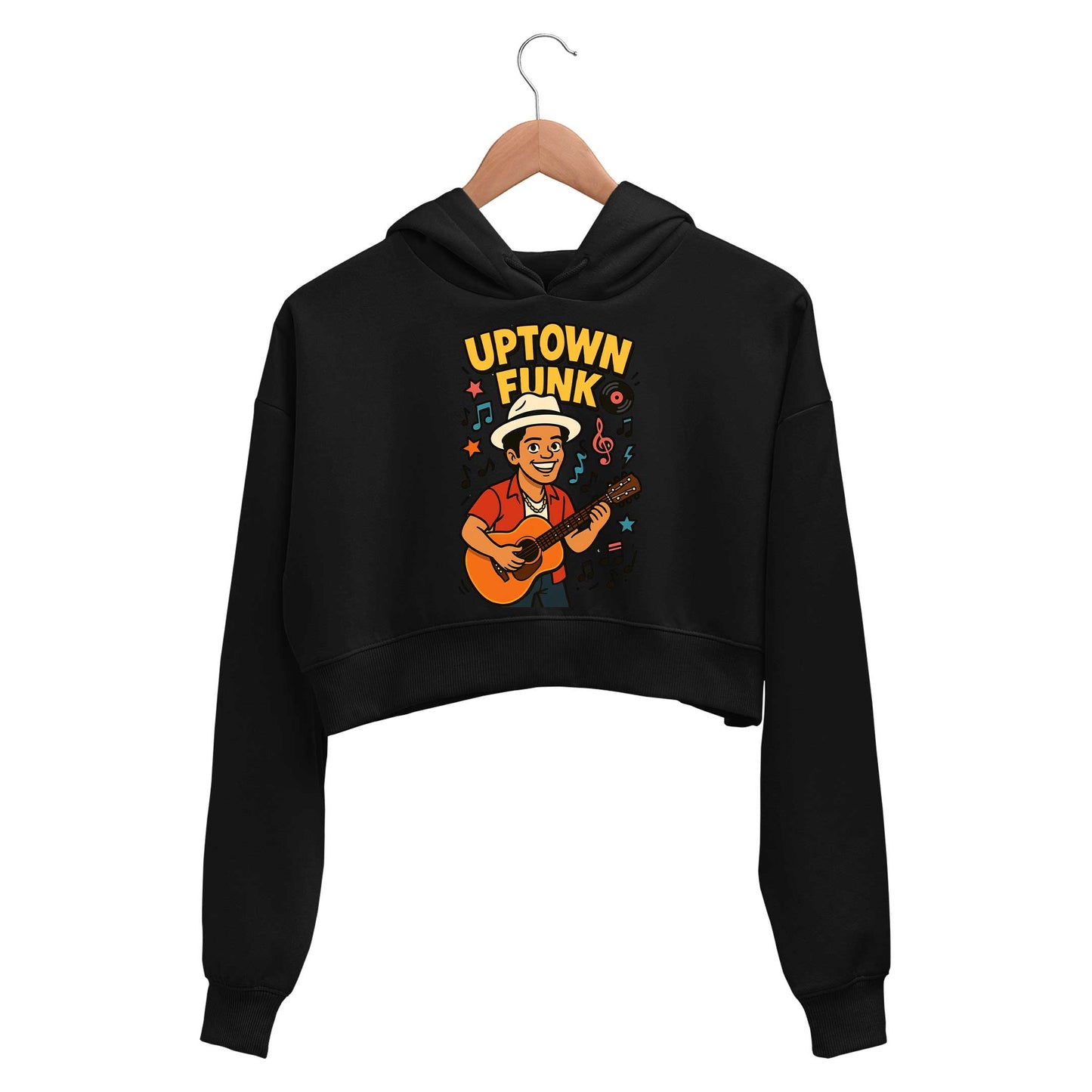 bruno mars uptown funk crop hoodie hooded sweatshirt upper winterwear music band buy online india the banyan tee tbt men women girls boys unisex black