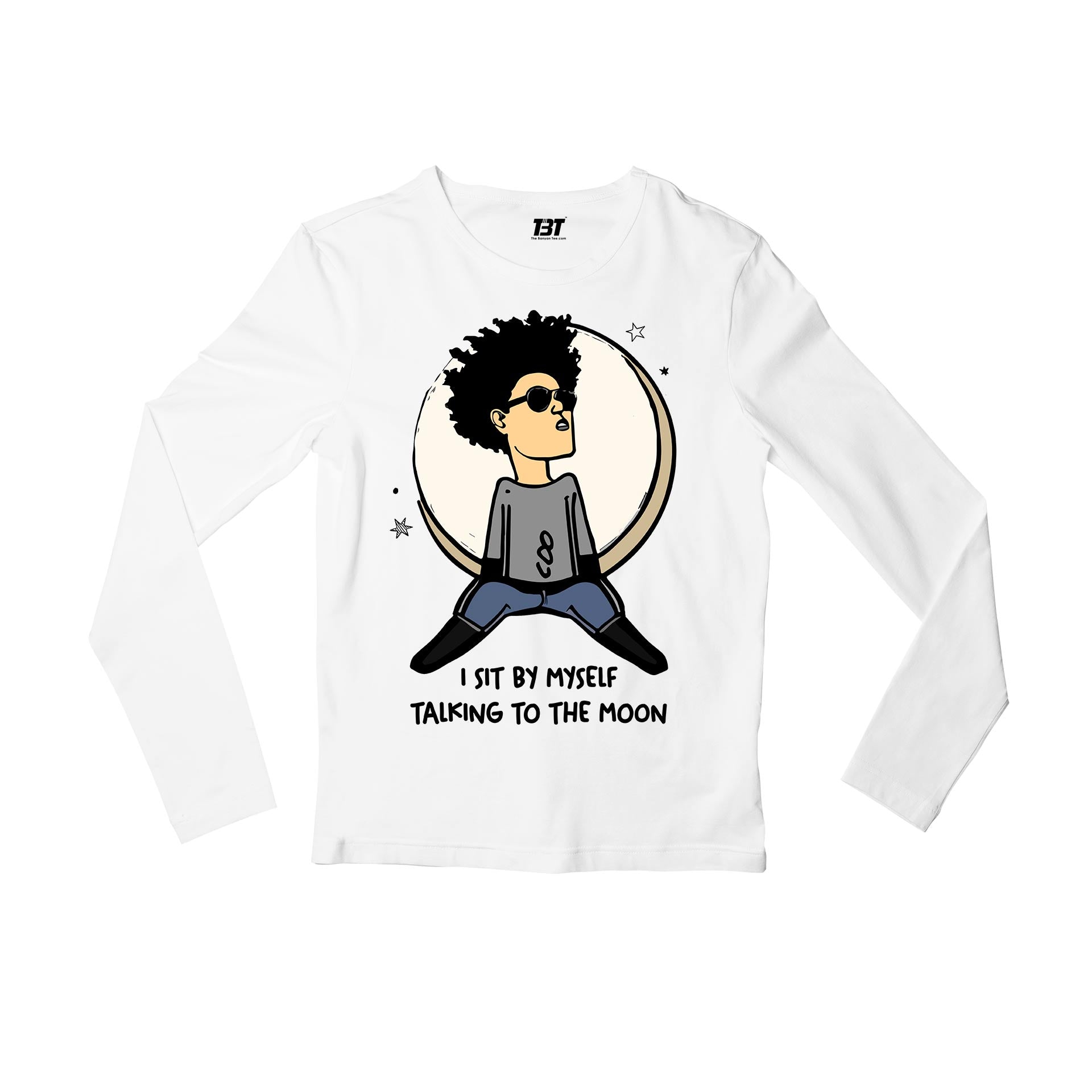 bruno mars talking to the moon full sleeves long sleeves music band buy online india the banyan tee tbt men women girls boys unisex white