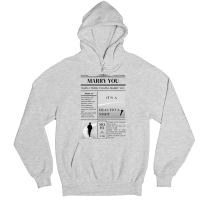 bruno mars marry you hoodie hooded sweatshirt winterwear music band buy online india the banyan tee tbt men women girls boys unisex gray