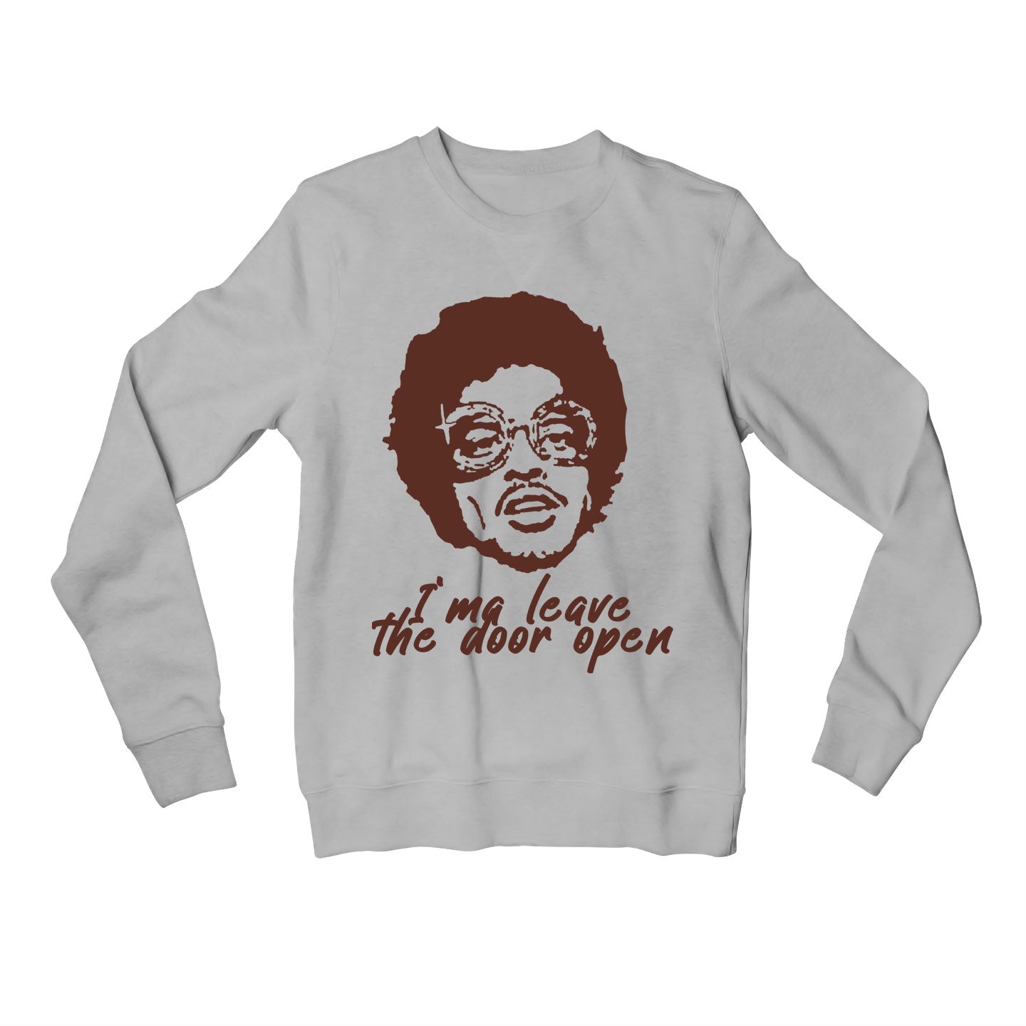 bruno mars leave the door open sweatshirt upper winterwear music band buy online india the banyan tee tbt men women girls boys unisex gray