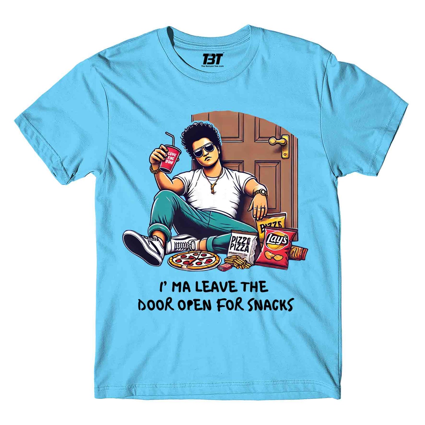 bruno mars door open t-shirt music band buy online india the banyan tee tbt men women girls boys unisex sky blue