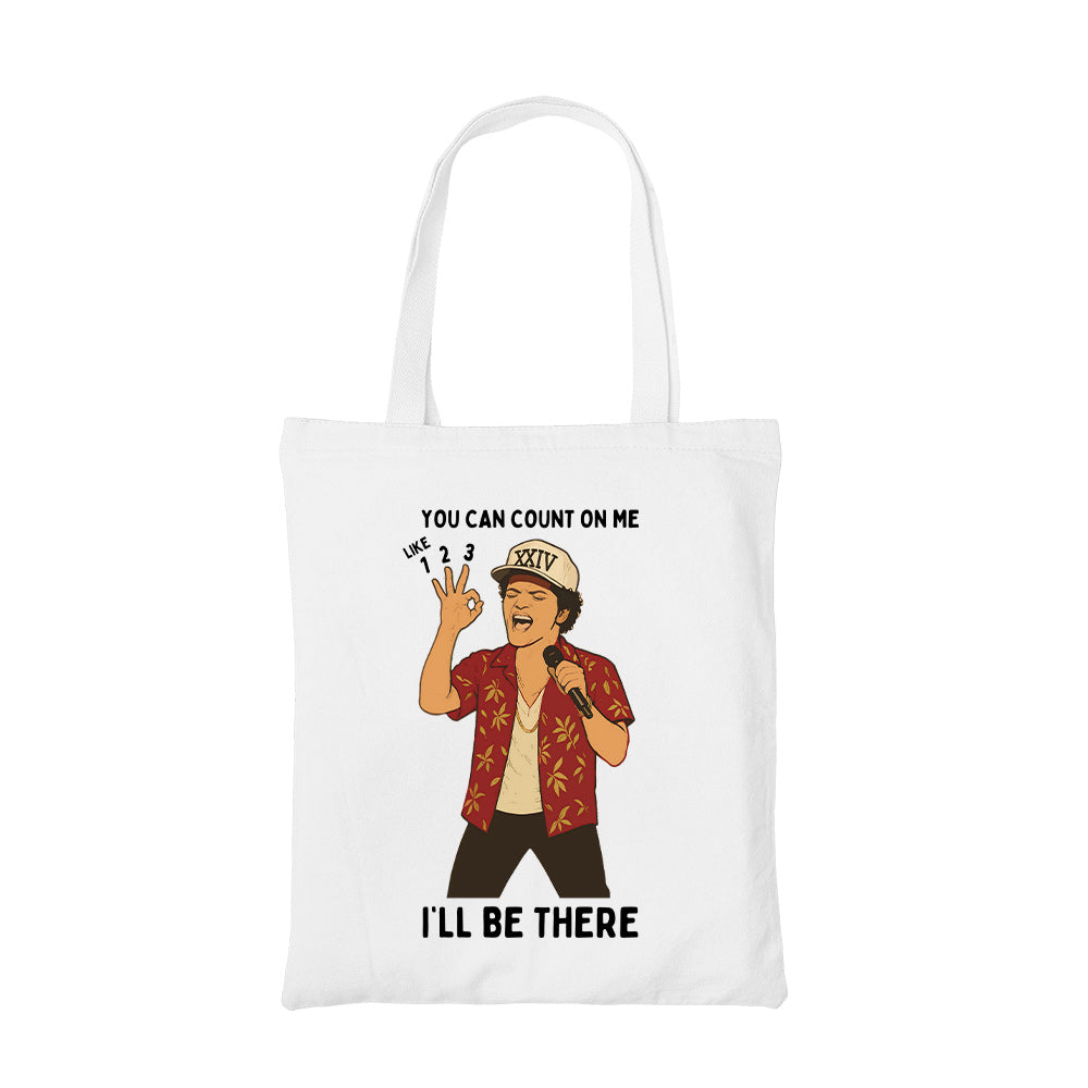 bruno mars count on me tote bag hand printed cotton women men unisex