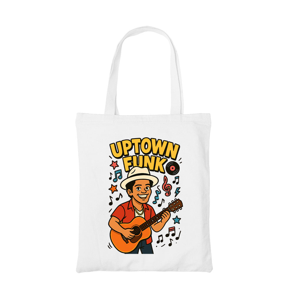 bruno mars uptown funk tote bag hand printed cotton women men unisex