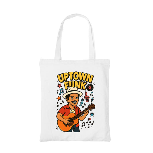 bruno mars uptown funk tote bag hand printed cotton women men unisex