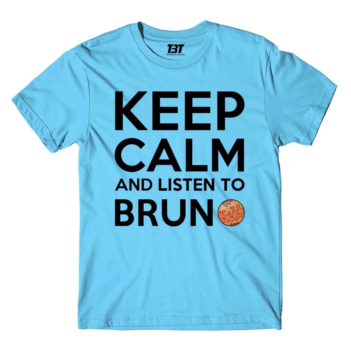 bruno mars keep calm t-shirt music band buy online india the banyan tee tbt men women girls boys unisex Sky Blue