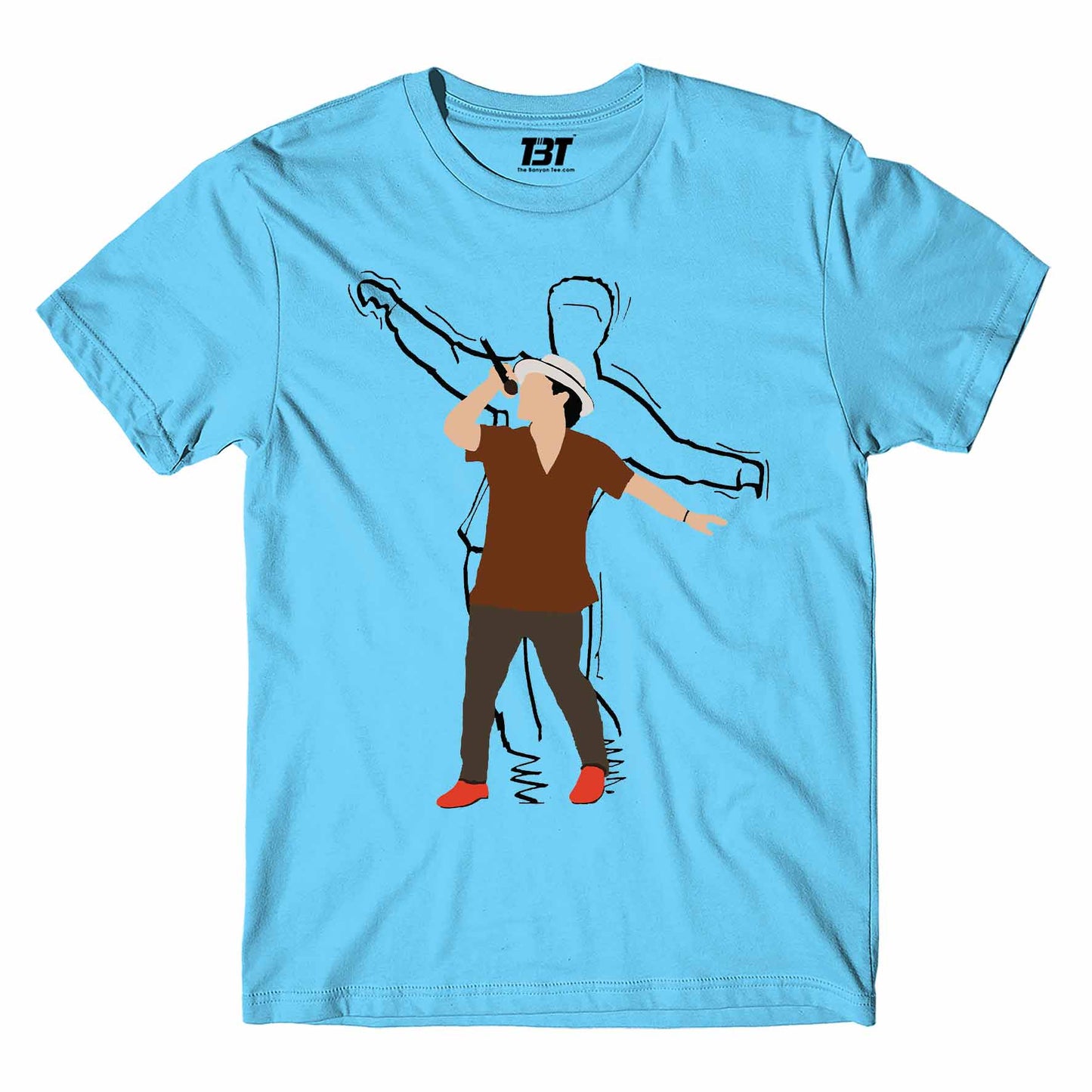 bruno mars musical mars t-shirt music band buy online india the banyan tee tbt men women girls boys unisex Sky Blue