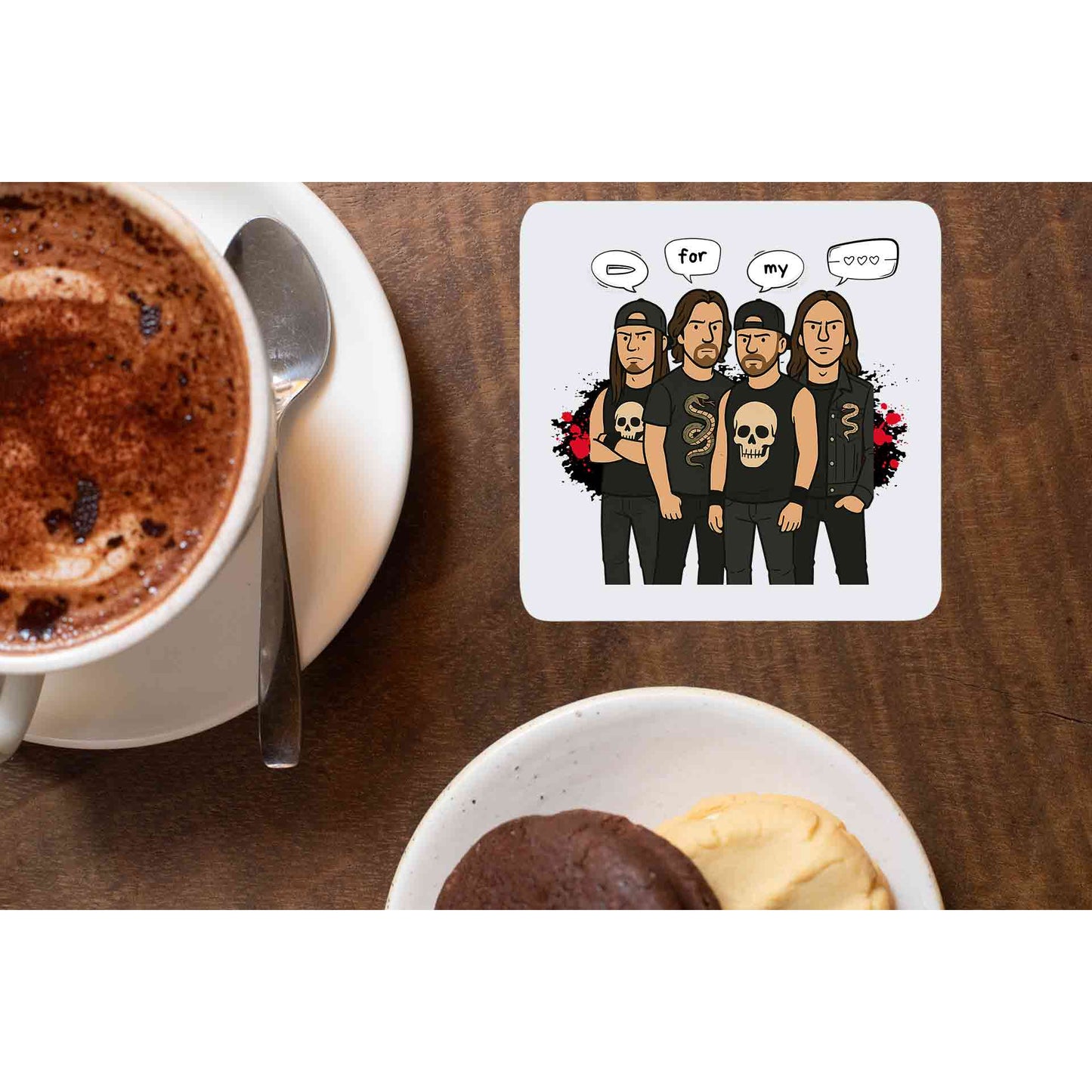 bullet for my valentine bullet gang coasters wooden table cups indian music band buy online india the banyan tee tbt men women girls boys unisex  
