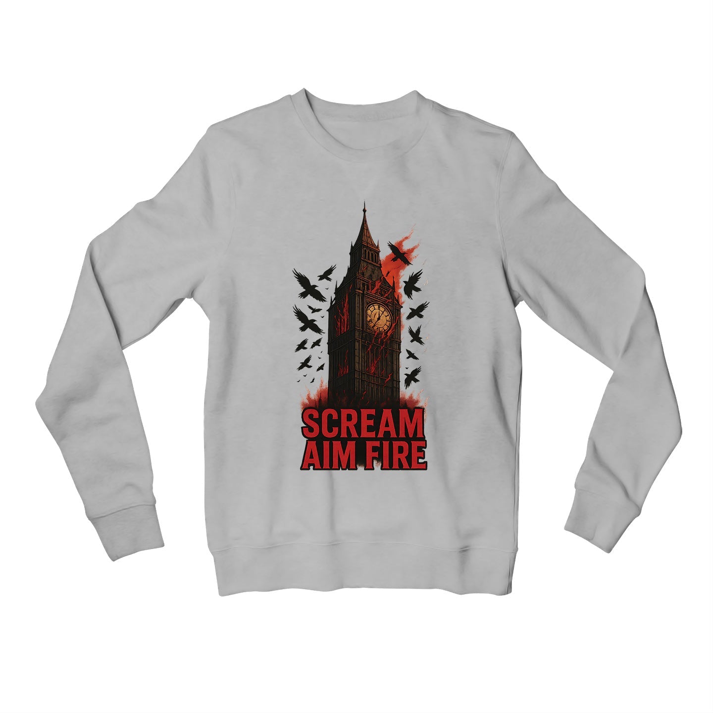 bullet for my valentine scream aim fire sweatshirt upper winterwear music band buy online india the banyan tee tbt men women girls boys unisex gray 