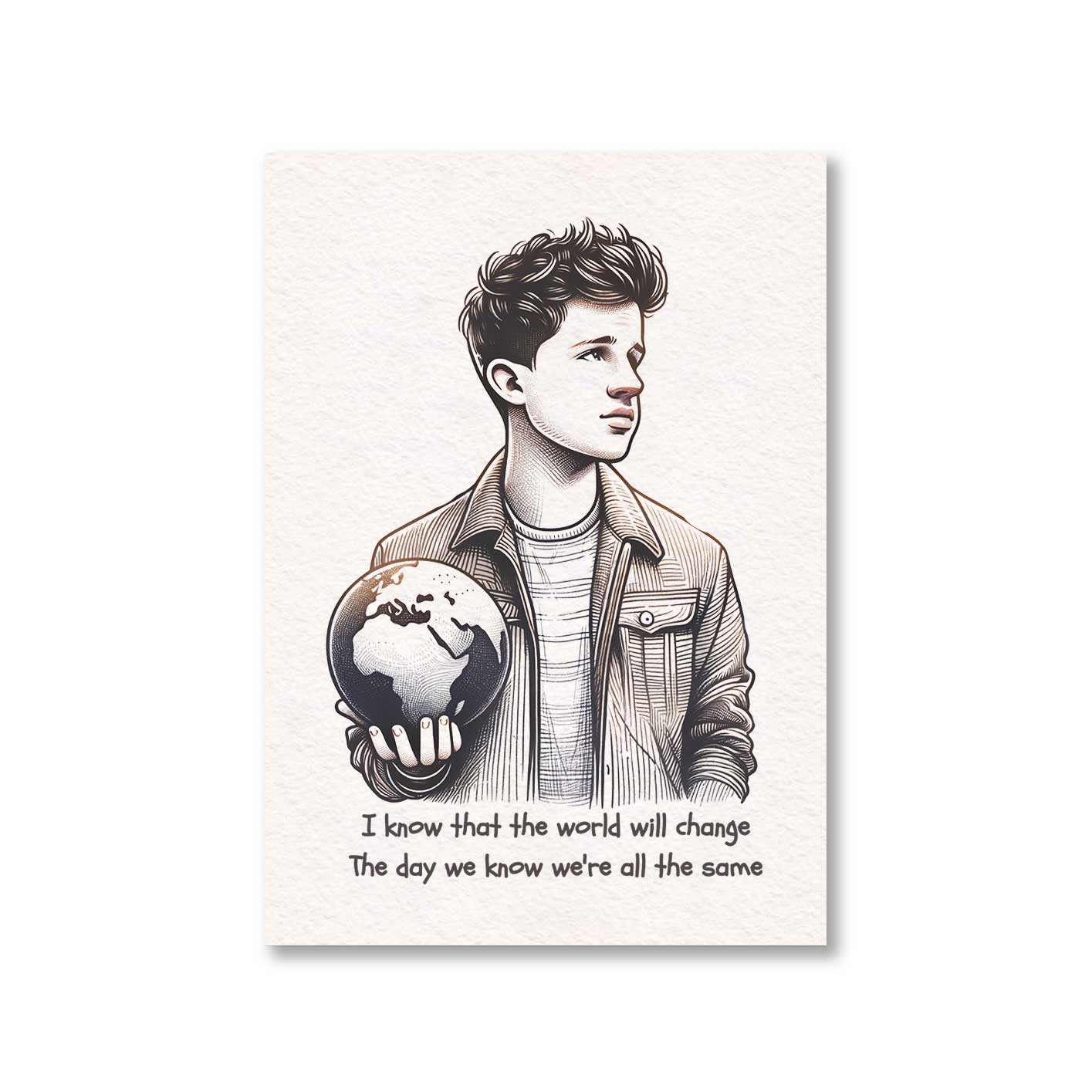 charlie puth change poster wall art buy online india the banyan tee tbt a4 but i know that the world will change the day we know we're all the same