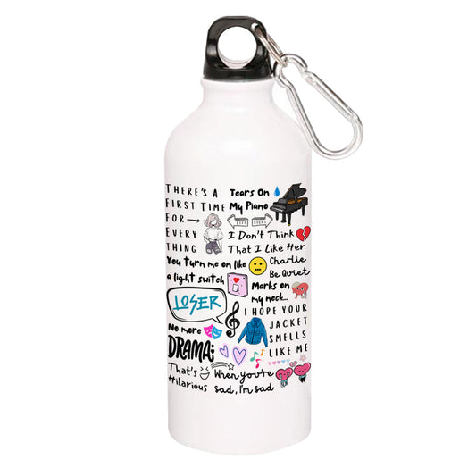 charlie puth doodle art sipper steel water bottle flask gym shaker music band buy online india the banyan tee tbt men women girls boys unisex